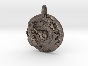 Upheaval Dome Map Pendant in Polished Bronzed Silver Steel