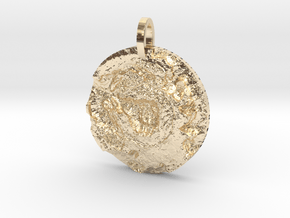 Upheaval Dome Map Pendant in 14K Yellow Gold