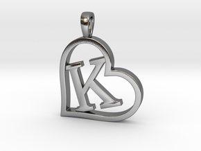 Alpha Heart 'K' Series 1 in Polished Silver