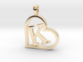 Alpha Heart 'K' Series 1 in 14k Gold Plated Brass