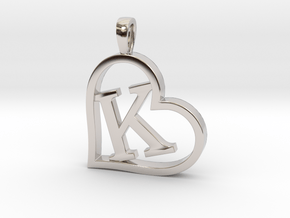 Alpha Heart 'K' Series 1 in Rhodium Plated Brass