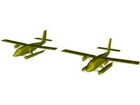 1/200 scale DHC-6 Twin Otter seaplanes x 2 in Clear Ultra Fine Detail Plastic
