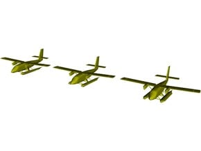 1/200 scale DHC-6 Twin Otter seaplanes x 3 in Clear Ultra Fine Detail Plastic