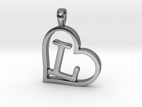 Alpha Heart 'L' Series 1 in Polished Silver