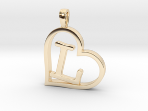 Alpha Heart 'L' Series 1 in 14k Gold Plated Brass