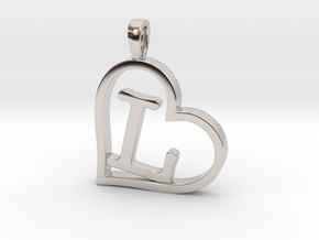 Alpha Heart 'L' Series 1 in Rhodium Plated Brass