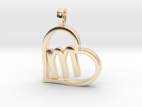 Alpha Heart 'M' Series 1 in 14k Gold Plated Brass