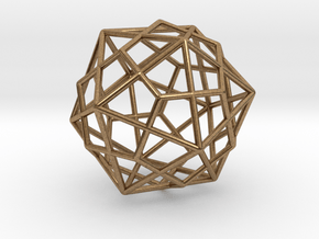 Icosahedron Dodecahedron Combination 1.6" in Natural Brass
