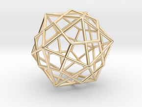 Icosahedron Dodecahedron Combination 1.6" in 14k Gold Plated Brass