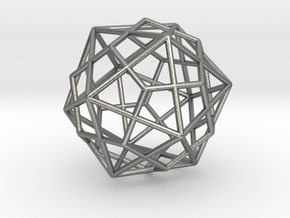 Icosahedron Dodecahedron Combination 1.6" in Natural Silver