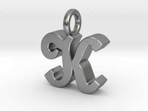K - Pendant - 3 mm thk. in Natural Silver