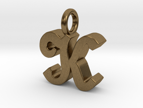 K - Pendant - 3 mm thk. in Natural Bronze