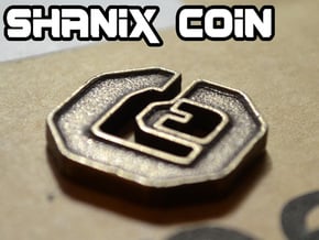Shanix Coin in Polished Bronze Steel: Medium