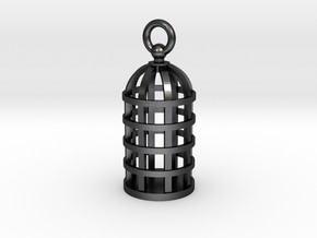 Cage Pendant in Polished and Bronzed Black Steel