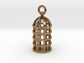 Cage Pendant in Natural Brass