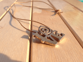 LOVE Rotary Pendant  in Polished Bronzed Silver Steel
