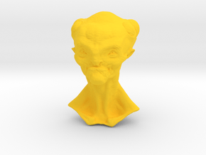 Granny Alien Bust  in Yellow Processed Versatile Plastic