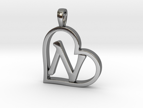 Alpha Heart 'N' Series 1 in Polished Silver