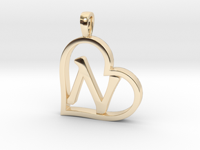 Alpha Heart 'N' Series 1 in 14k Gold Plated Brass