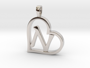 Alpha Heart 'N' Series 1 in Rhodium Plated Brass