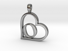 AlphaHeart 'O' Series 1 in Polished Silver