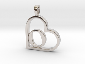 AlphaHeart 'O' Series 1 in Rhodium Plated Brass