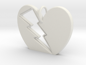 Lightening in your Heart pendant in White Natural Versatile Plastic