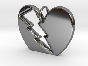 Lightening in your Heart pendant in Fine Detail Polished Silver