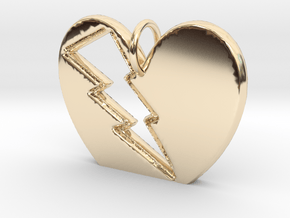 Lightening in your Heart pendant in 14k Gold Plated Brass