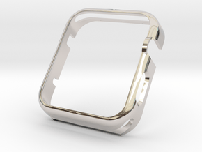 Apple Watch Gold Cover Case 42mm in Rhodium Plated Brass