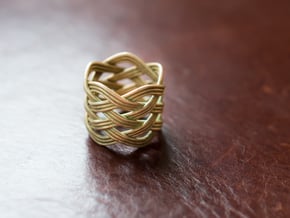 Tall woven ring - Size 7 1/2 in Natural Bronze