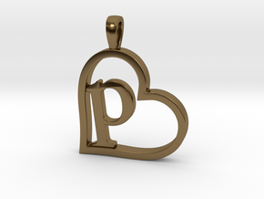Alpha Heart 'P' Series 1 in Polished Bronze