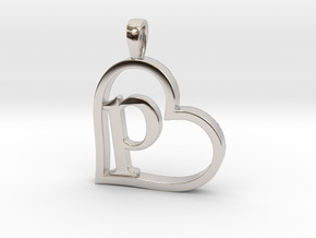Alpha Heart 'P' Series 1 in Rhodium Plated Brass
