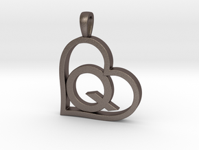 Alpha Heart 'Q' Series 1 in Polished Bronzed Silver Steel