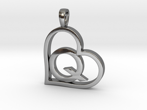 Alpha Heart 'Q' Series 1 in Polished Silver
