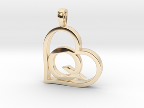 Alpha Heart 'Q' Series 1 in 14k Gold Plated Brass