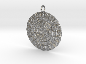 Mayan Dated Stones Pendant in Natural Silver