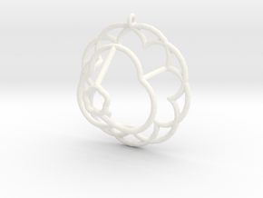 Epicycloid Pendant in White Processed Versatile Plastic