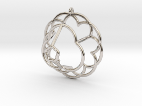 Epicycloid Pendant in Rhodium Plated Brass