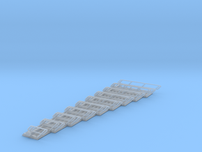 1:72 Stairs Assorted 9pc in Smooth Fine Detail Plastic