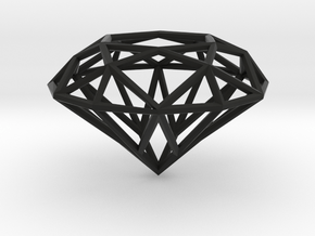 Diamond pendant in Black Natural Versatile Plastic