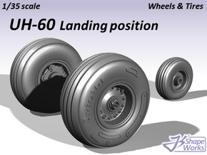 1/35 UH-60 Wheels & Tires Landing position in Tan Fine Detail Plastic