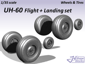 1/35 UH-60 Wheels & Tires Flight + Landing set in Smooth Fine Detail Plastic