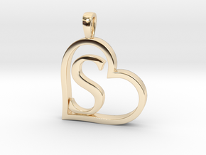 Alpha Heart 'S' Series 1 in 14k Gold Plated Brass