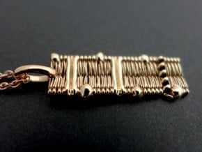 Cell Membrane Pendant - Science Jewelry in Polished Bronze