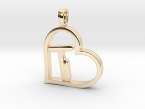 Alpha Heart 'T' Series 1 in 14k Gold Plated Brass