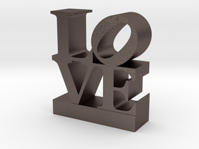 Love Sculpture - larger version 091517 in Polished Bronzed Silver Steel