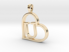 Alpha Heart 'U' Series 1 in 14k Gold Plated Brass