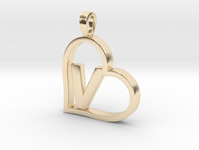 Alpha Heart 'V' Series 1 in 14k Gold Plated Brass