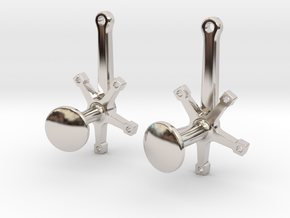 Bicycle Crank Cufflinks in Rhodium Plated Brass